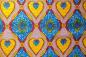 Preview: YELLOW BLUE HEART Waxprint Stoff